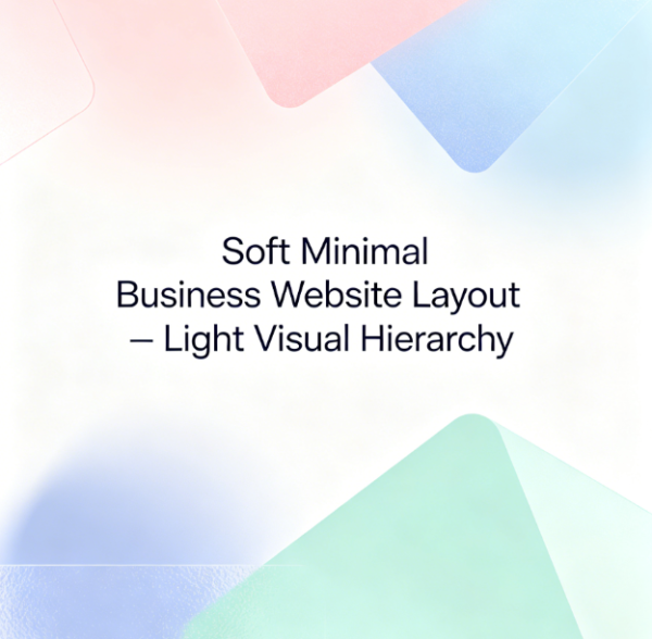 Soft Minimal Business Website Layout – Light Visual Hierarchy
