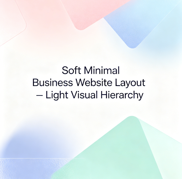 Soft Minimal Business Website Layout – Light Visual Hierarchy