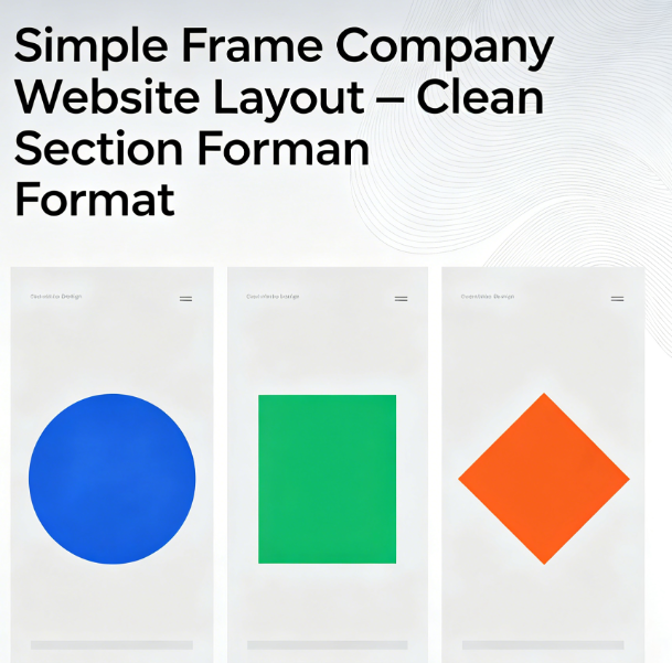 Simple Frame Company Website Layout – Clean Section Format
