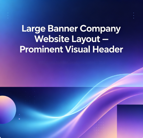 Large Banner Company Website Layout – Prominent Visual Header