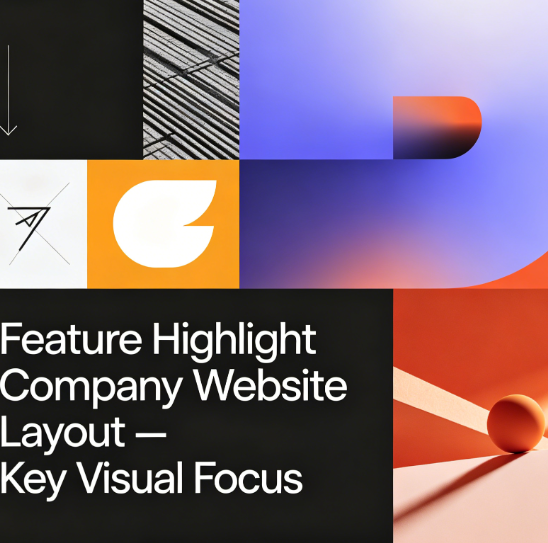 Feature Highlight Company Website Layout – Key Visual Focus