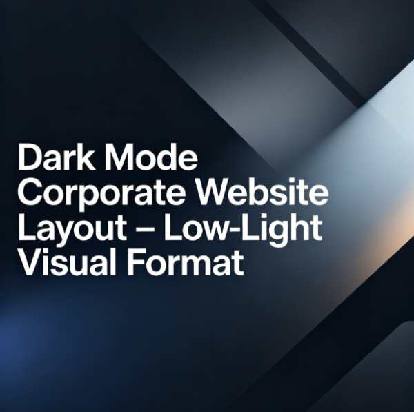 Dark Mode Corporate Website Layout – Low-Light Visual Format