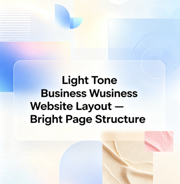 Light Tone Business Website Layout – Bright Page Structure