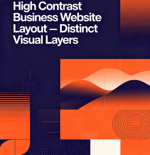 High Contrast Business Website Layout – Distinct Visual Layers