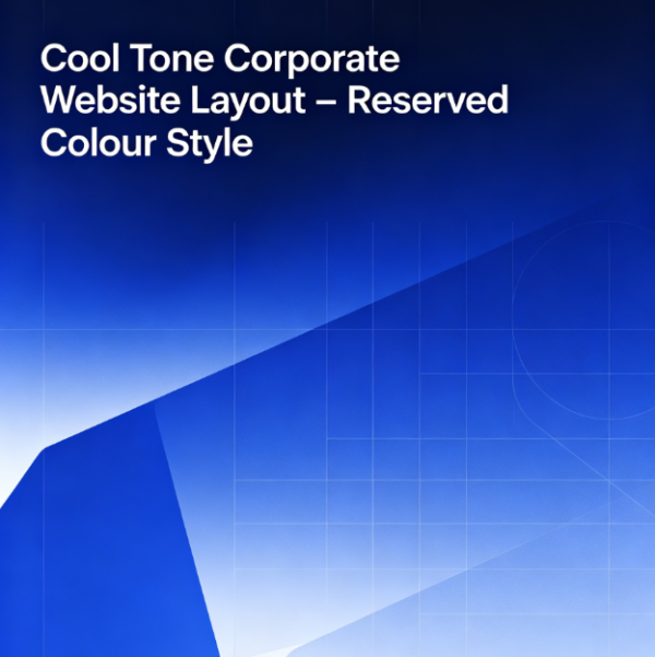 Cool Tone Corporate Website Layout – Reserved Colour Style