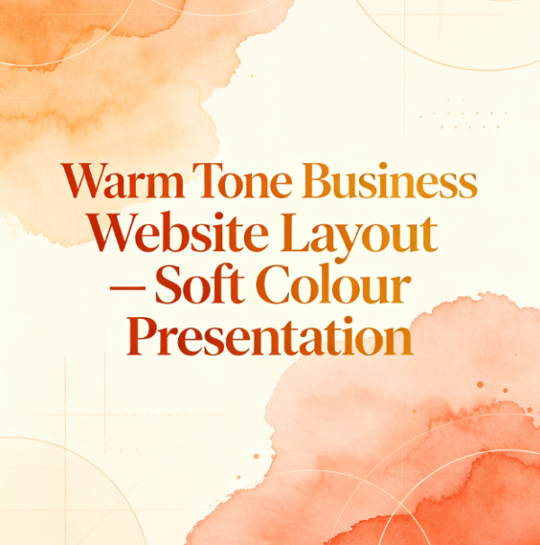 Warm Tone Business Website Layout – Soft Colour Presentation