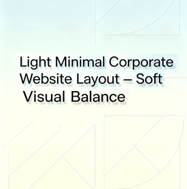 Light Minimal Corporate Website Layout – Soft Visual Balance
